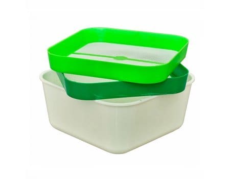 Емкость с 2 ситами для наживки Sensas Set Riddles + Box L, 16.5x16.5x7.5см | Sensas - SE-66479